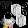53 Pcs Clear Acrylic Embroidery Floss Drops,Hinged Ring Thread Bobbins