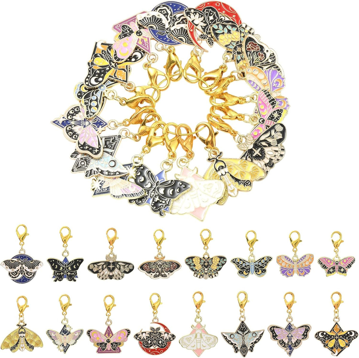 BEEFLYING Knitting Stitch Markers for Crocheting, Butterfly, 16 Pcs