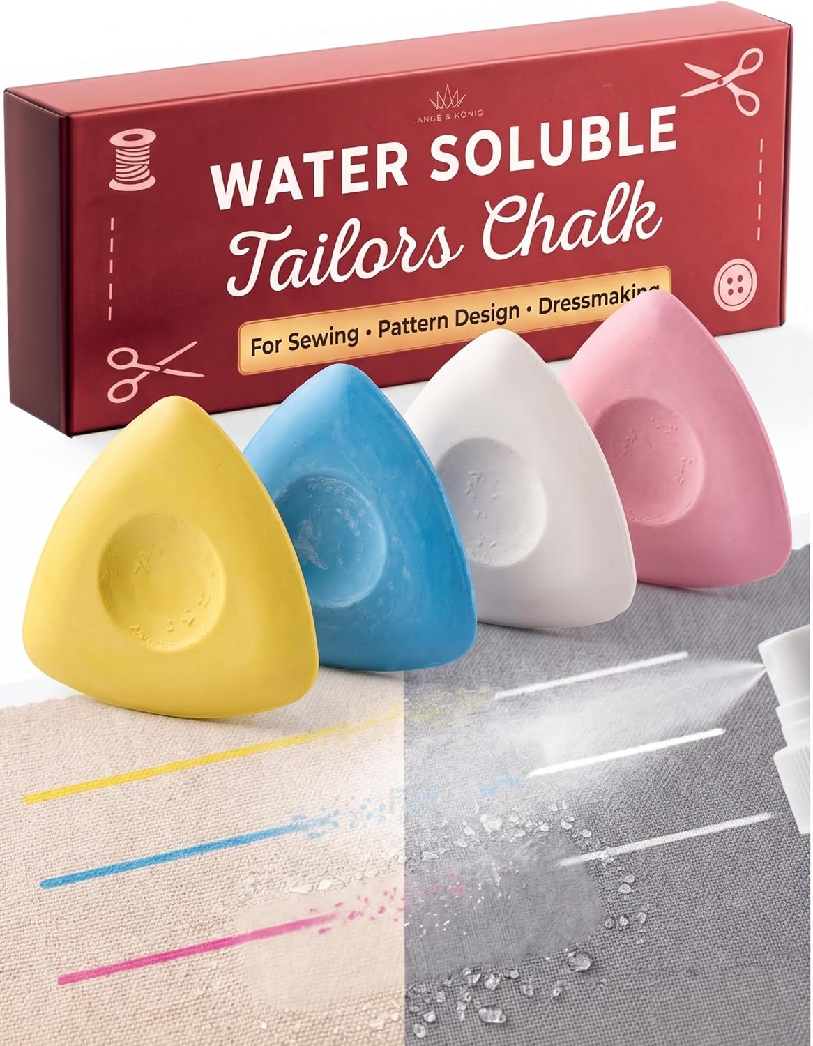 4x Tailors Chalk Set with Storage Case