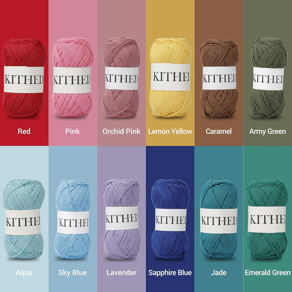 Cotton Yarn,50% Cotton 50% Polyester-10.5oz,526yard,3 Pack,Soft Yarn