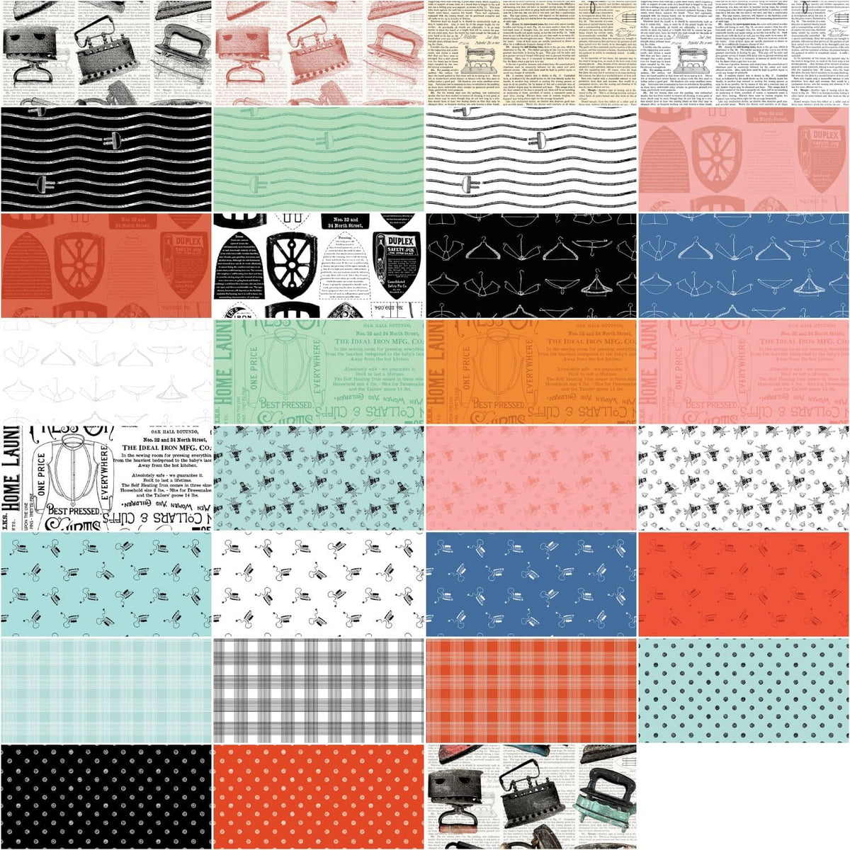 J Wecker Frisch Press On 5" Stacker 42 5-inch Squares Charm Pack Riley