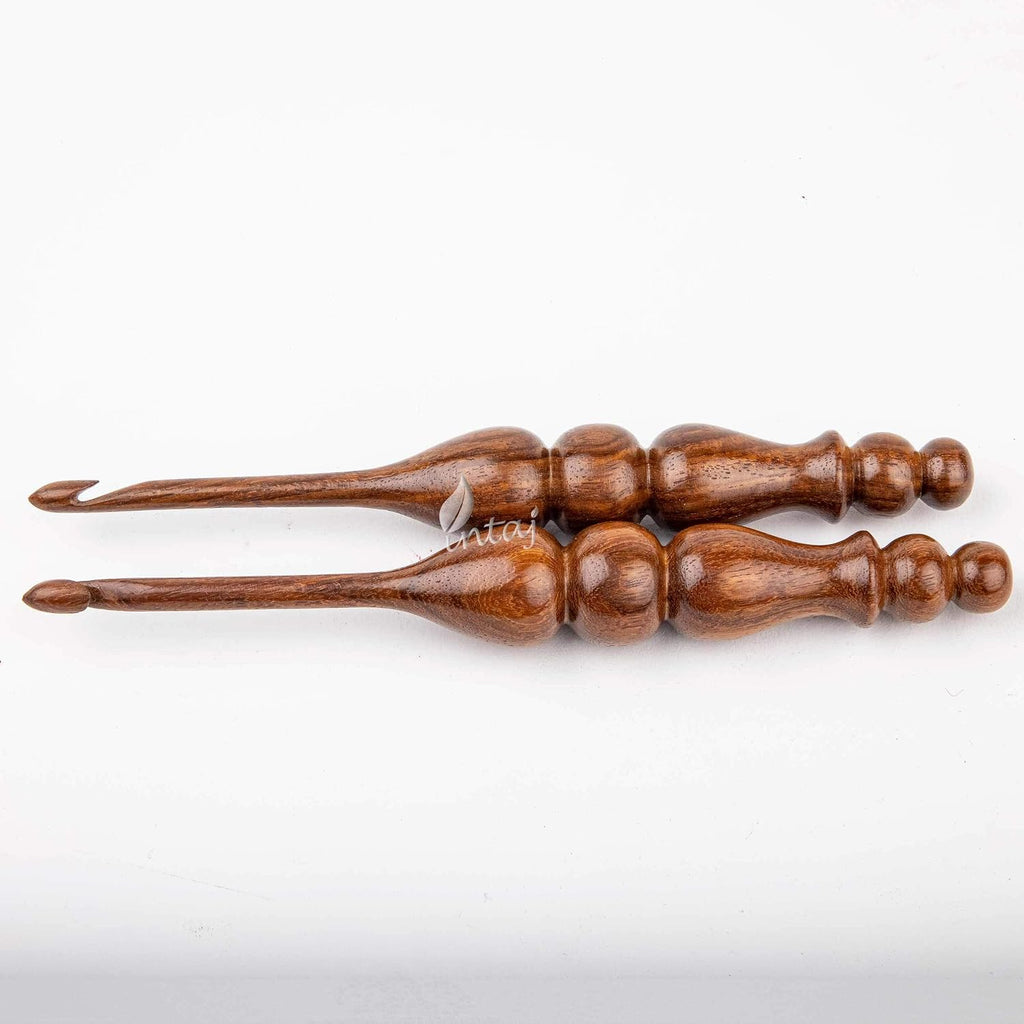 INTAJ Handmade Wooden Crochet Hook - Rosewood Needle Crochet Hooks Set