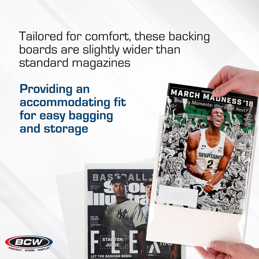 BCW Magazine Backing Boards 8.5 x 11 – 200 Pack | Acid-Free for