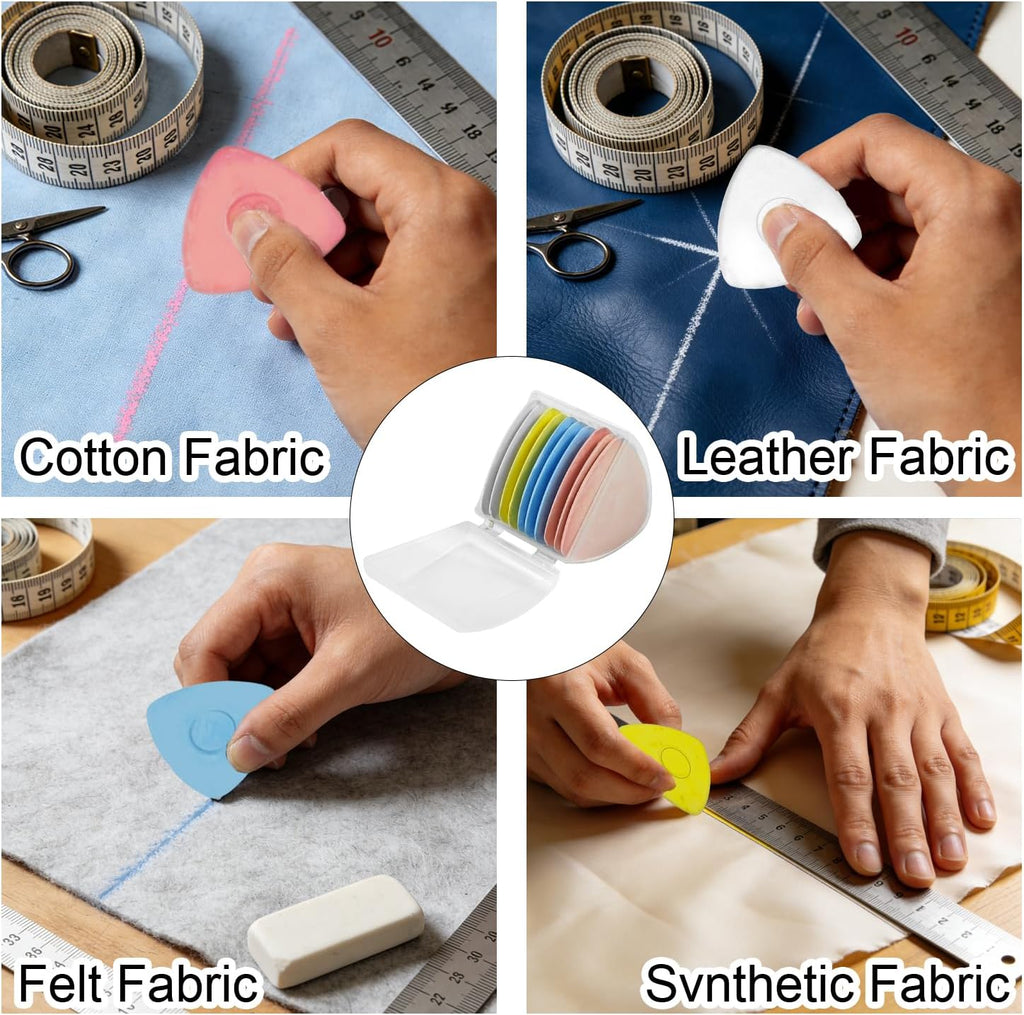 10Pcs Triangle Tailors Chalk,Tailor's Sewing Fabric Chalk