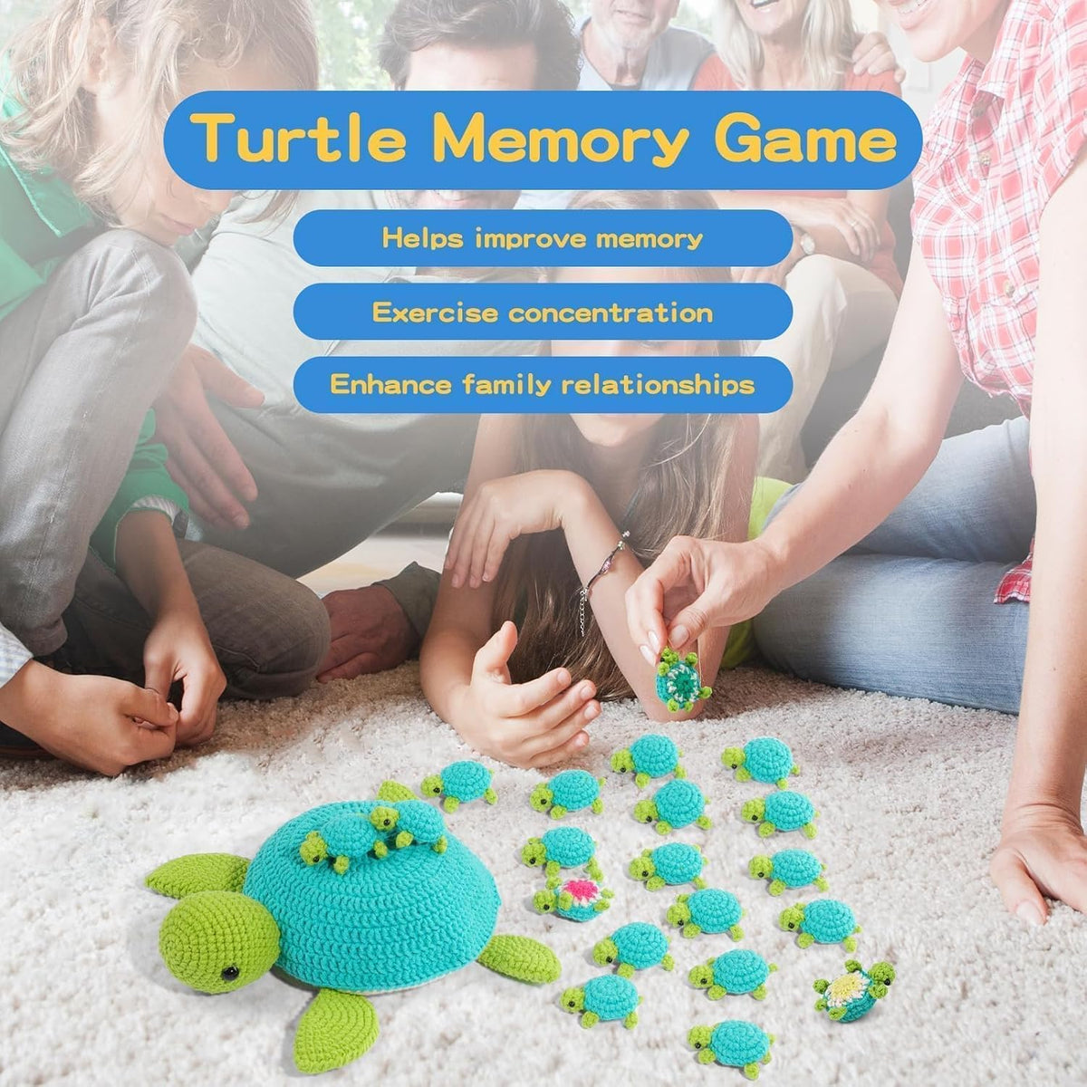 Crochet Kit for Beginners, 21 Pcs Turtles Crochet Animal Kit for