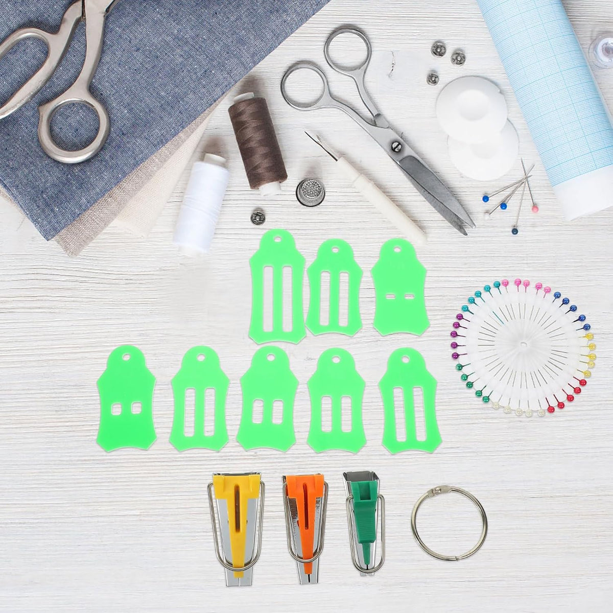 Bias Tape Maker Kit for Craft Hobbyists, Sewing Room Tool Set