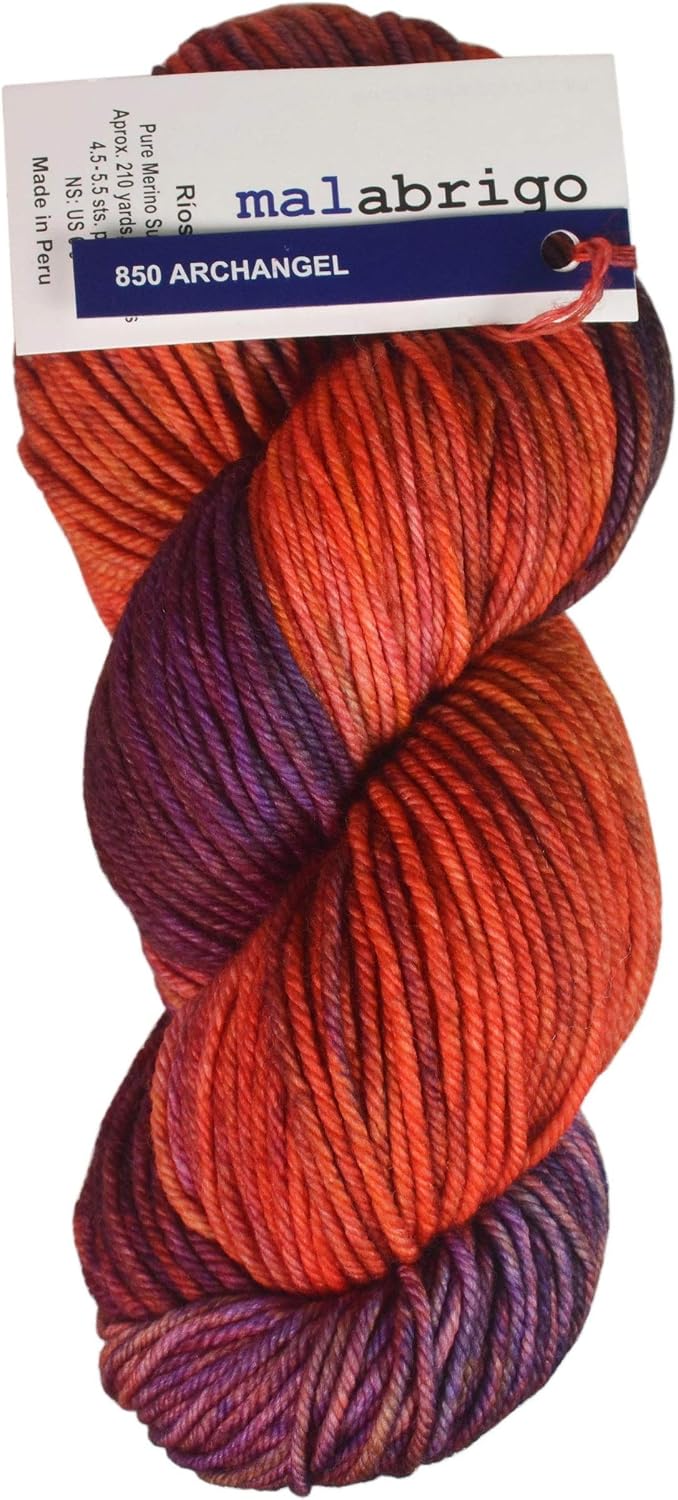 Malabrigo Rios Worsted Weight Yarn, 100% Superwash Merino Wool, 210 yd