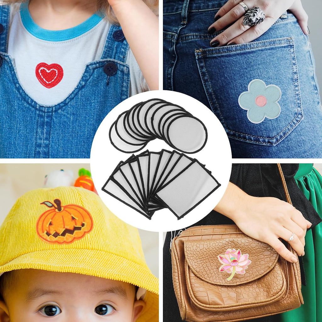 20pcs Blank Iron on Embroidery Patches DIY Mending and Decoration