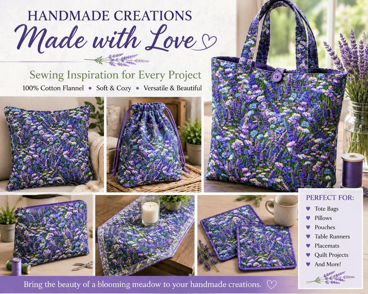 Timeless Treasures Lavender Forest Bloom Cotton Quilting Fabric by the
