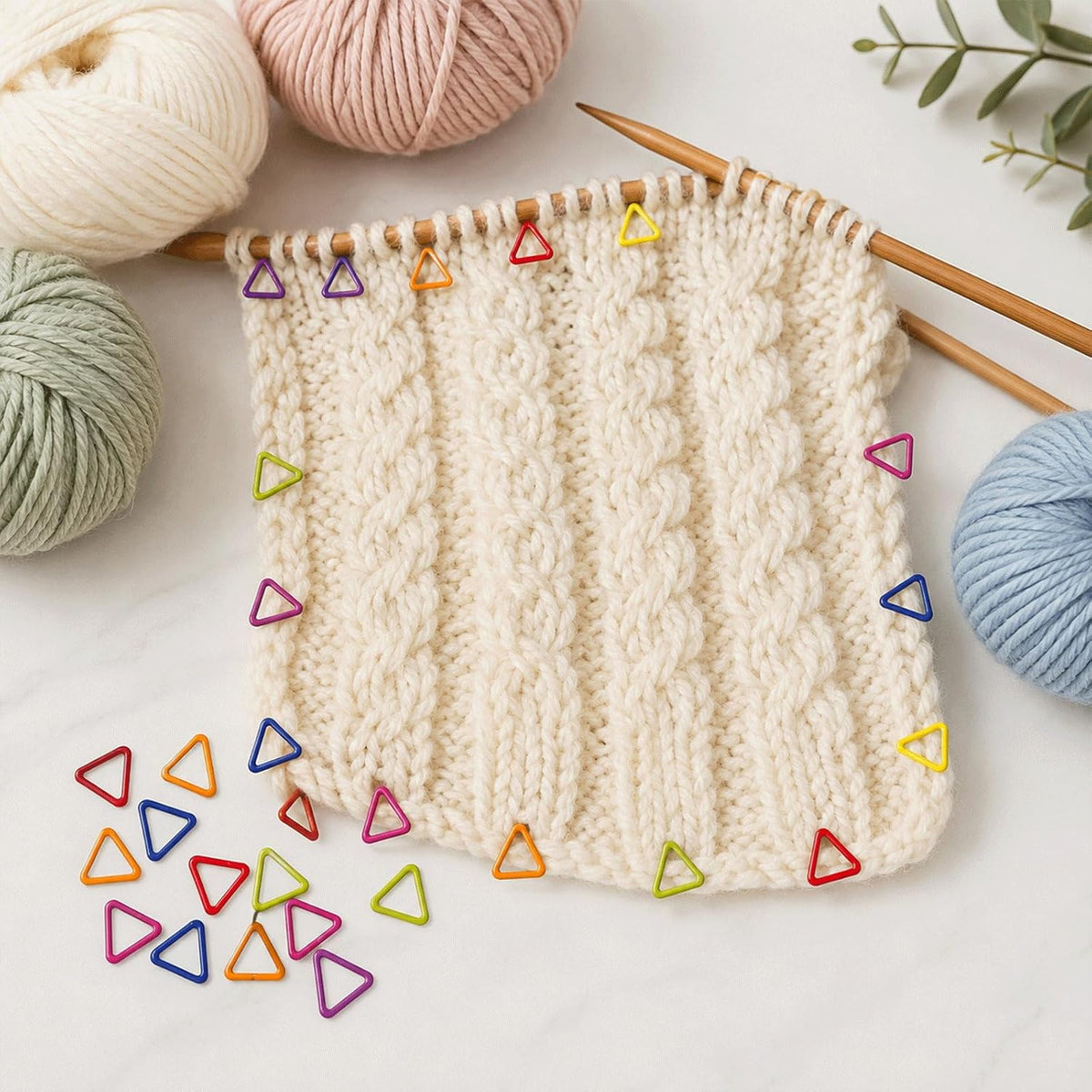 100PCS Triangle Crochet Stitch Markers, Metal Marker Rings for DIY