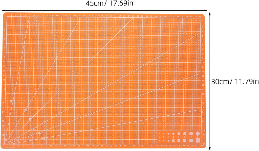 ibasenice Self-healing Double-sided Cutting Mat A3 Orange Large Pvc