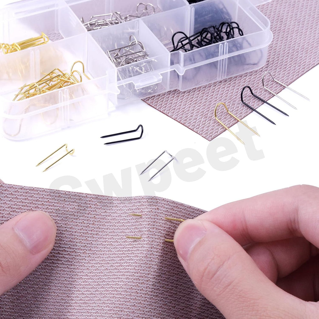 Swpeet 150Pcs 3 Colors 23mm/ 0.9 Inch Stainless Steel Sewing U-Pins