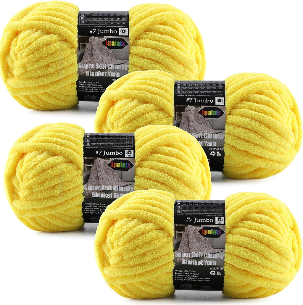 4-Pack Chunky Yarn for Crocheting Blankets & Big Projects