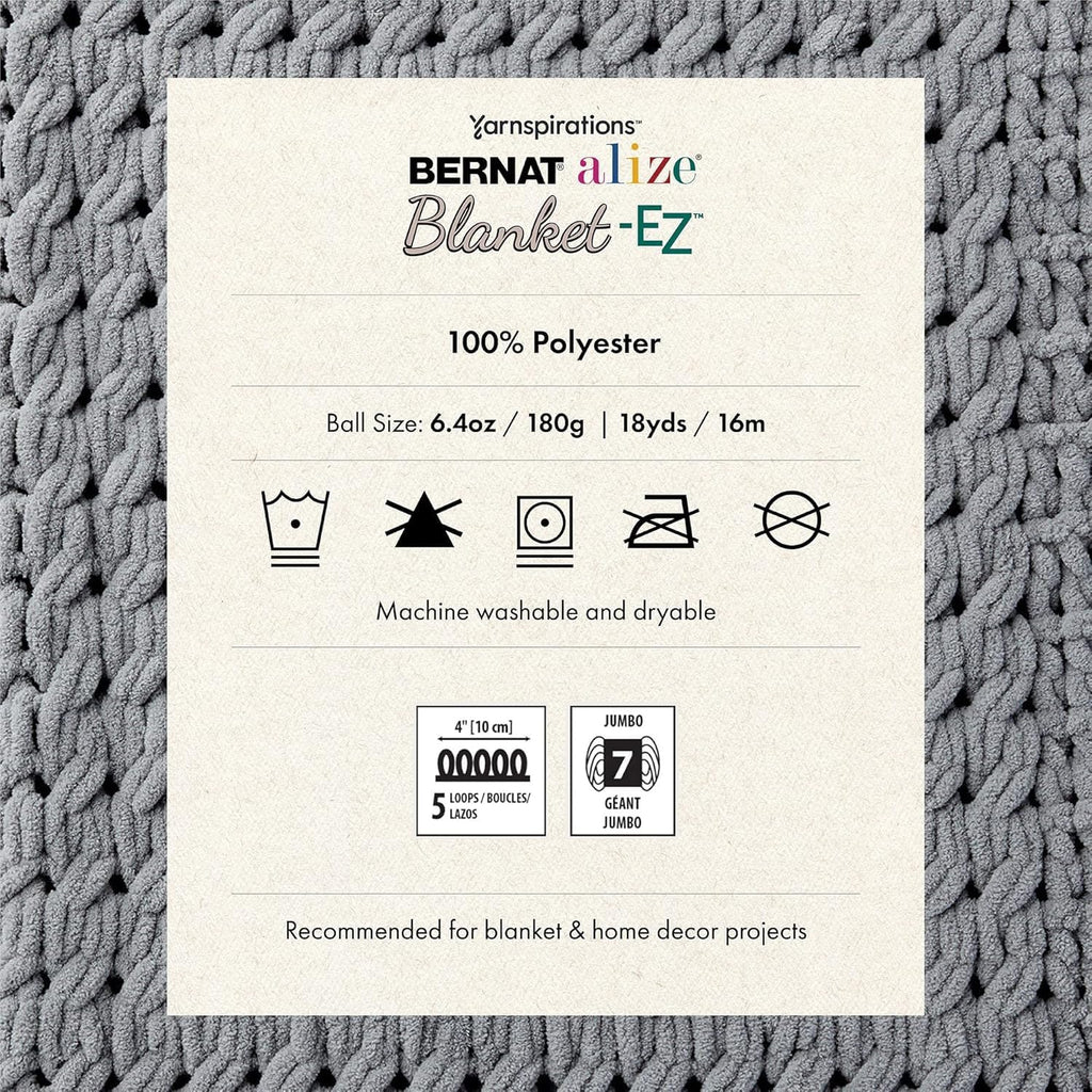 Bernat Alize Blanket-EZ Yarn, Denim Blues