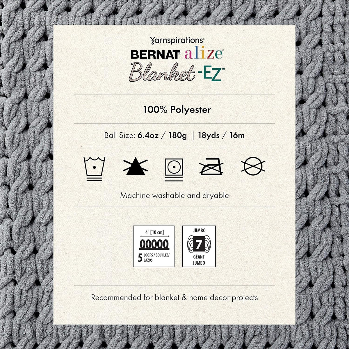 Bernat Alize Blanket-EZ Yarn, Denim Blues