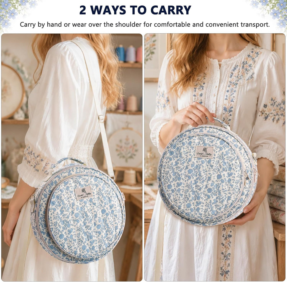MYBAGZING Embroidery Bag, Hoop Storage Organizer up to 11" for Cross