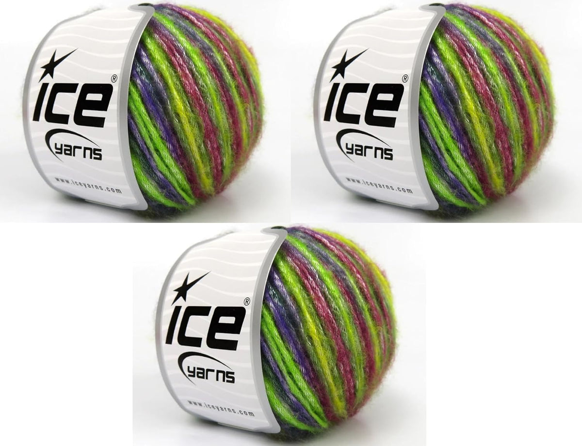 Ice Yarn Lukche Picasso (3 Pack) Light Shinny Yarn Knitting Yarn