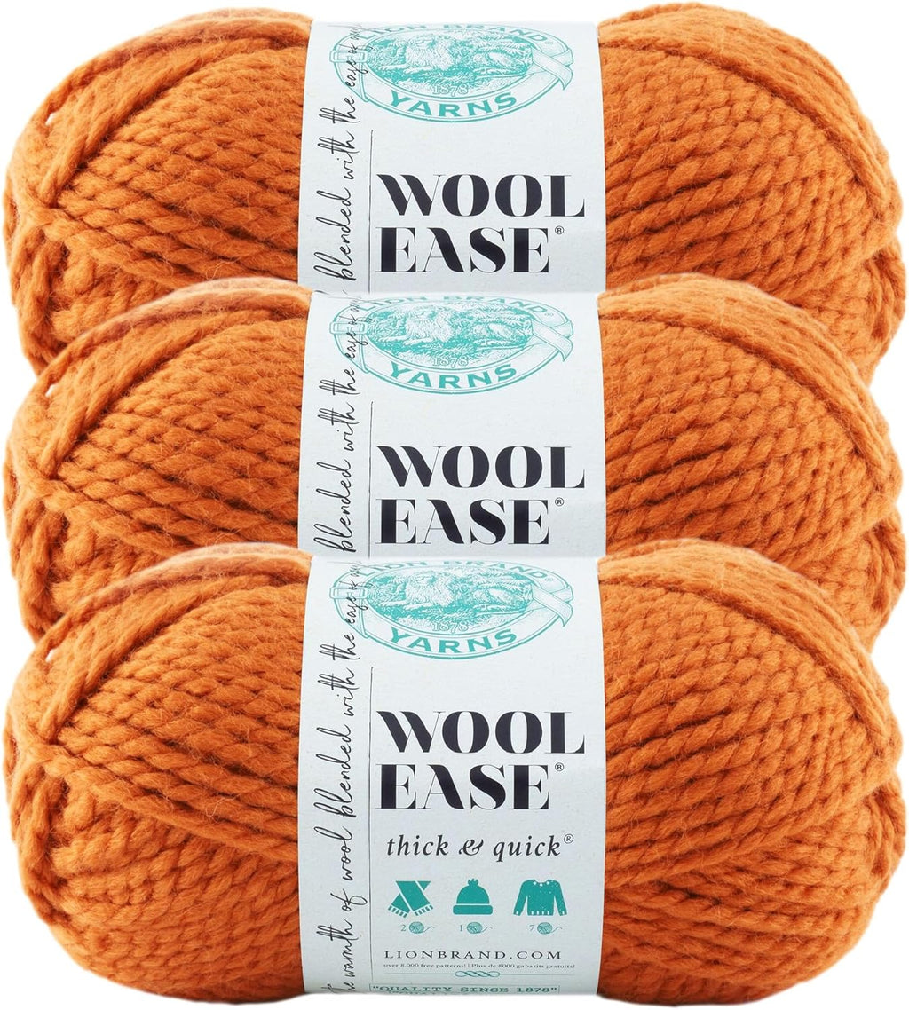 Lion Brand Yarn Wool-Ease Thick & Quick Yarn, Soft and Bulky Yarn for