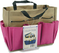 Allary Project Tote 9-1/2 Inch by 8-1/2 Inch by 5 Inch, Pink/Khaki