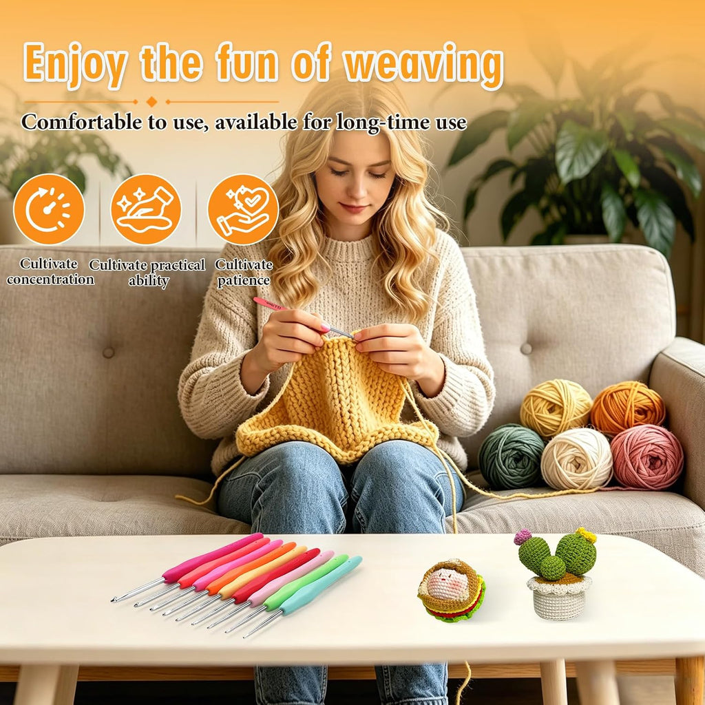 SHWAKK Small Crochet Hook, 0.5 mm Lace Ergonomic Crochet Hooks