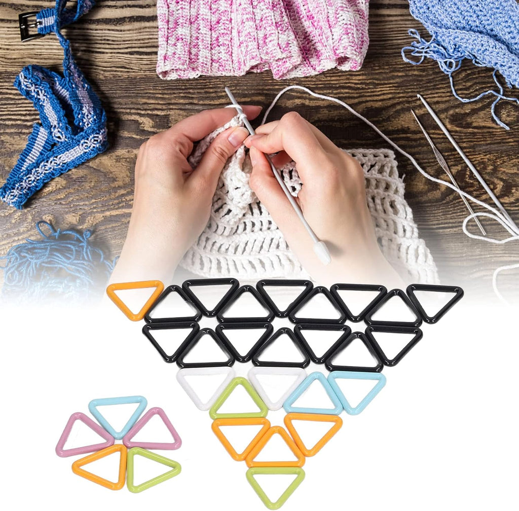 Geometric Stitch Markers, Metal Crochet Knitting Locking Clips Bright