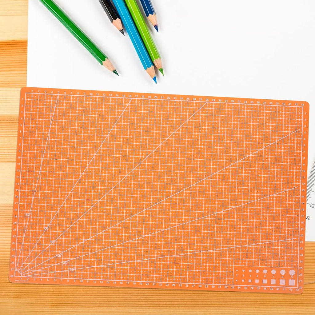ibasenice Self-healing Double-sided Cutting Mat A3 Orange Large Pvc