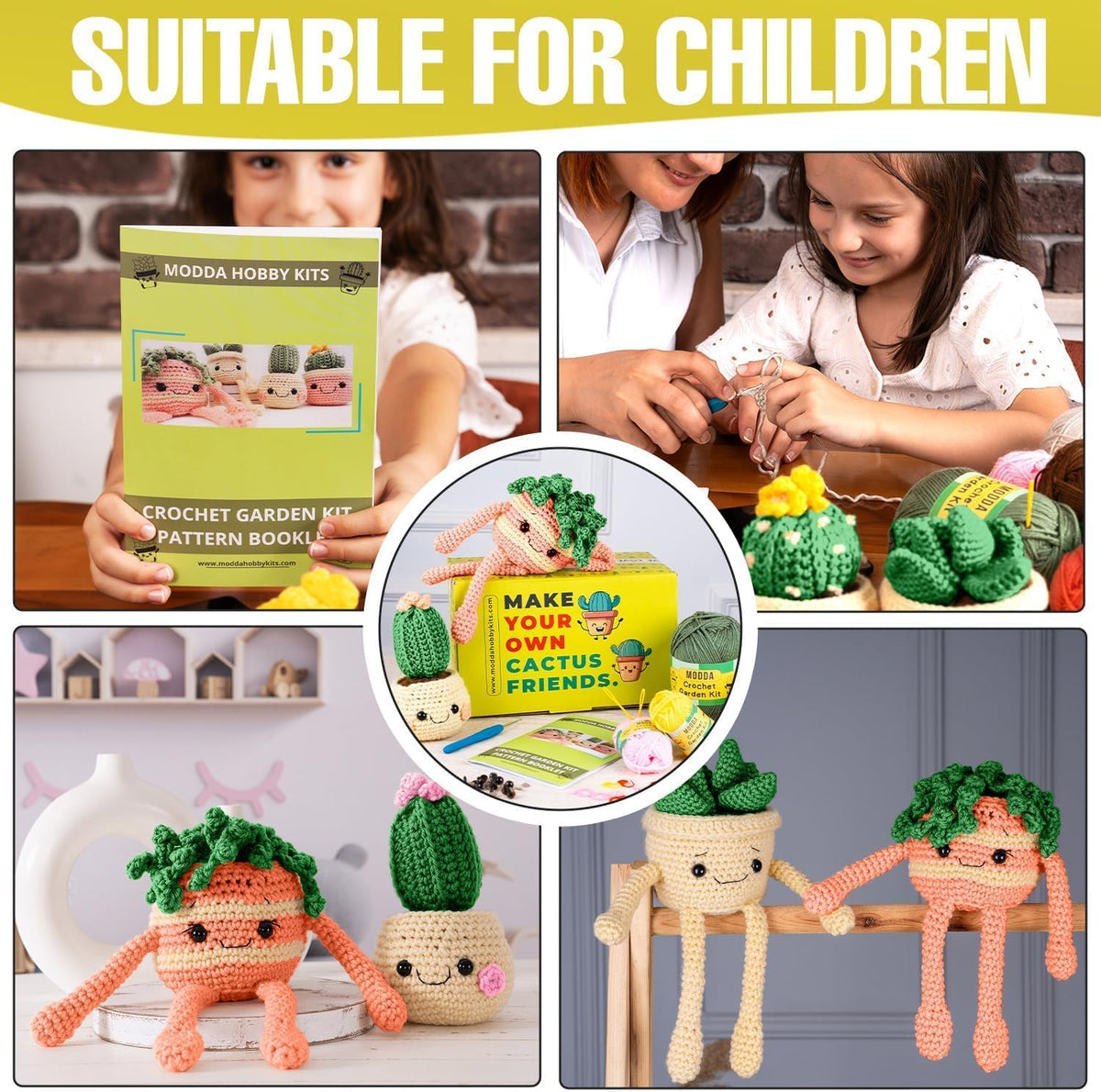 MODDA Crochet Kit with Bag and Cactus Crochet kit