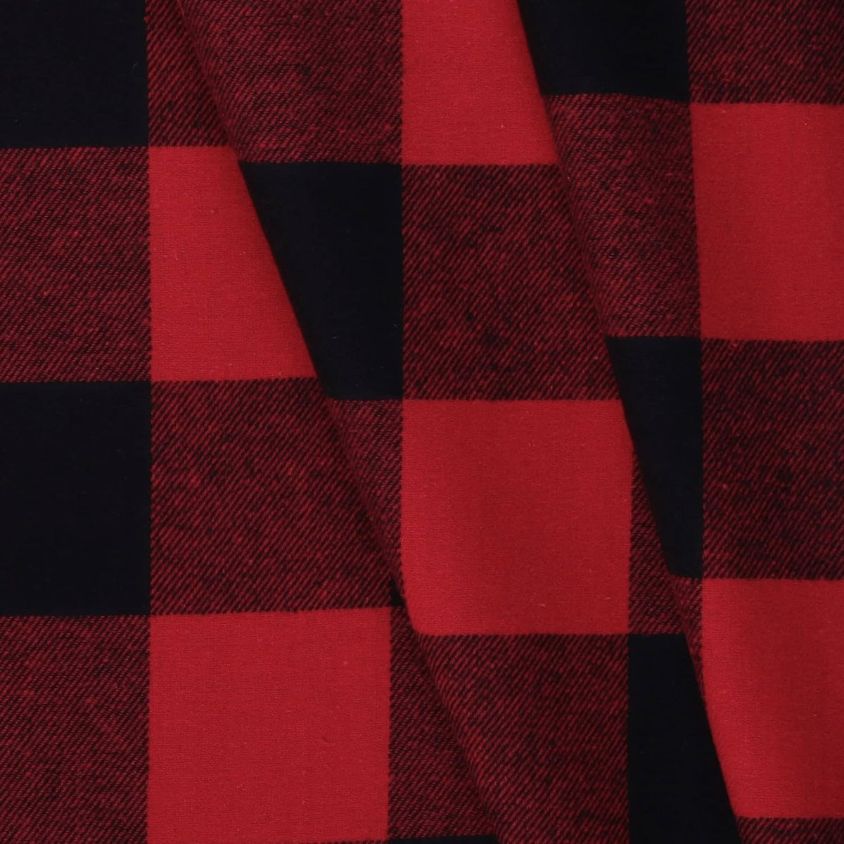 Mook Fabrics Yarn Dyed Flannel Buffalo Plaid, Red, Cut By The Yard