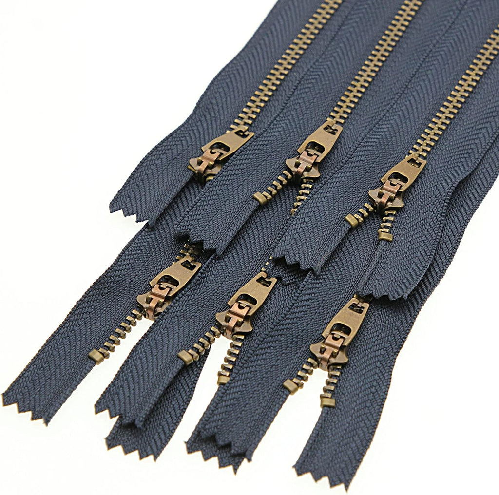 Leekayer #4 Metal Zipper for Jeans 7" Antique Brass Y-Teeth Zipper