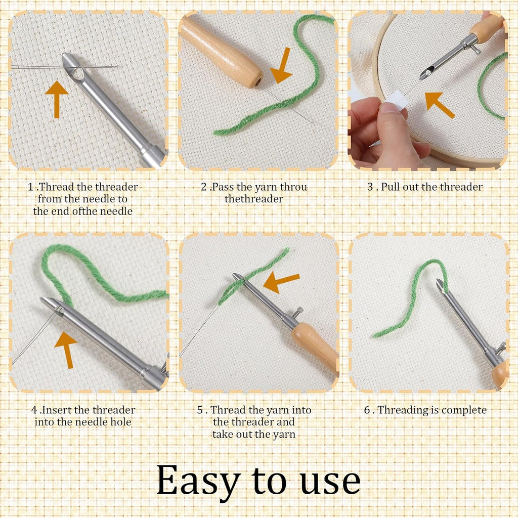 Oruola 5pcs Punch Needles, Lavor Punch Needle Set for Beginner DIY