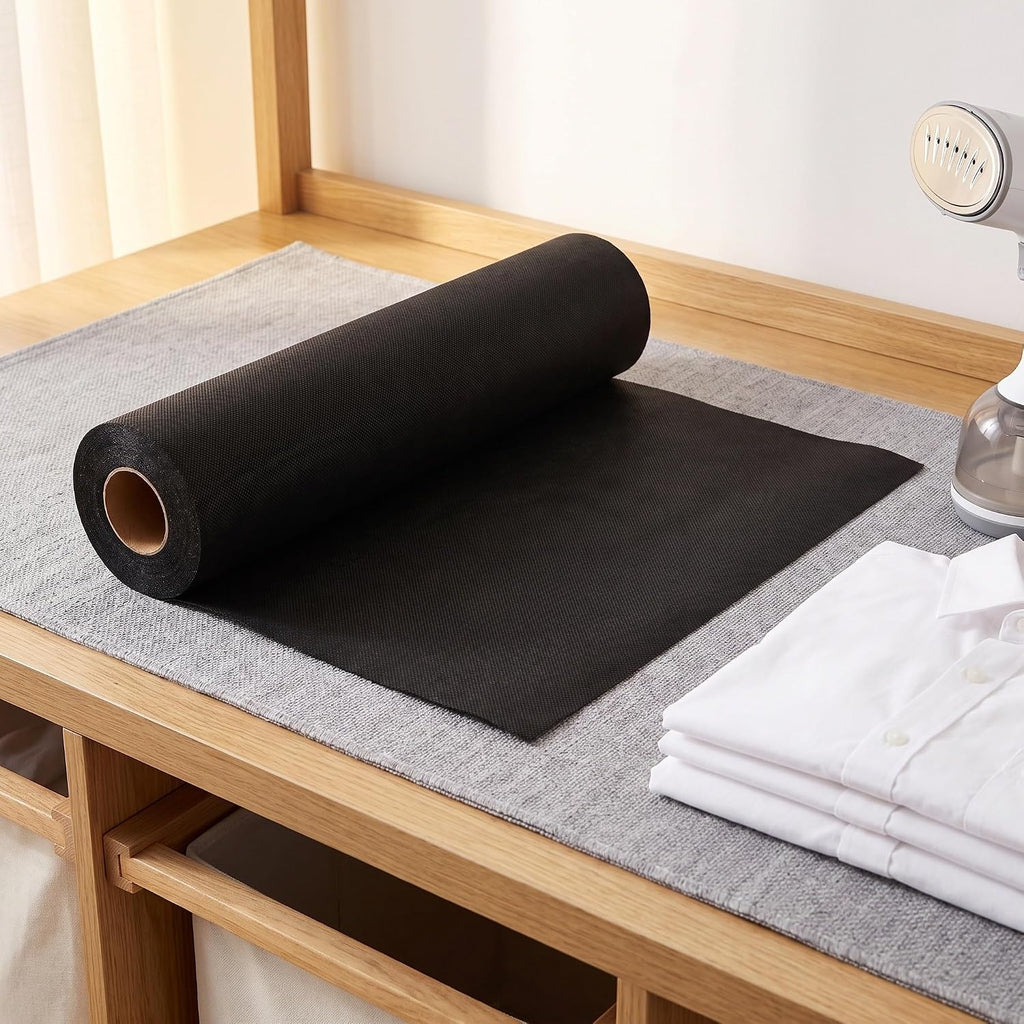 Black Fusible Non Woven Interfacing Fabric, Medium Weight 30yd X 12in