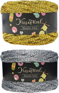 Metallic Gold&Sliver yarn,Sparkle Crochet Knitting Lurex Yarn,100g