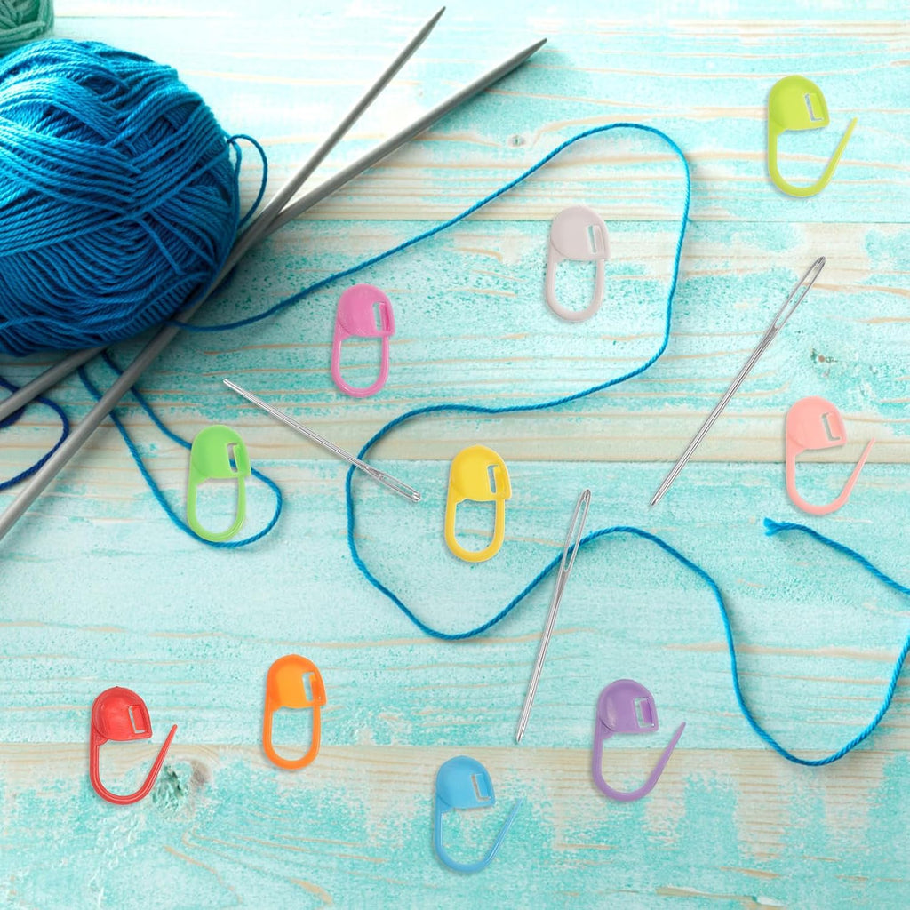 Colorful Plastic Stitch Markers for Knitting Crochet Projects and