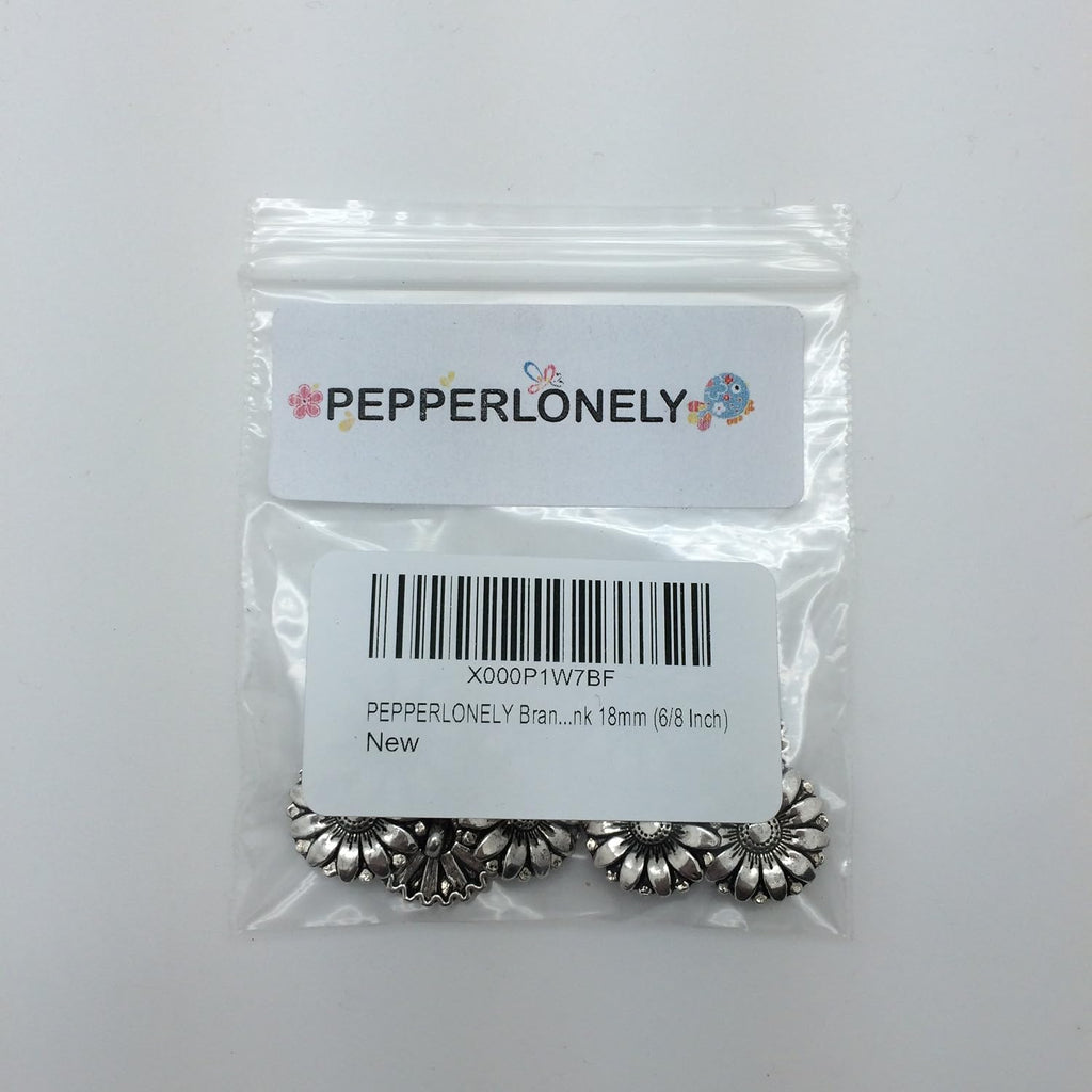PEPPERLONELY Brand 10PC Antiqued Silver Flower Scrapbooking Metal