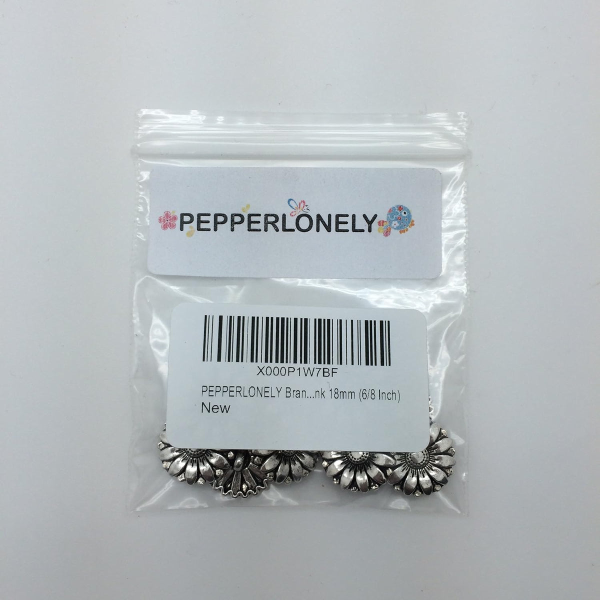 PEPPERLONELY Brand 10PC Antiqued Silver Flower Scrapbooking Metal