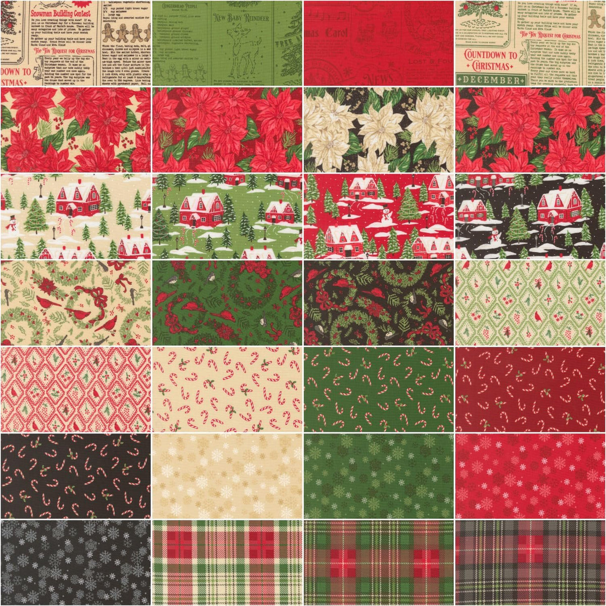 Holiday Cheer Charm Pack by Stacy Iest HSU 5-inch Precut Fabric