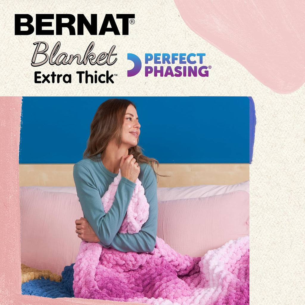 Bernat Blanket Extra Thick Perfect Phasing Chunky Yarn, Coal
