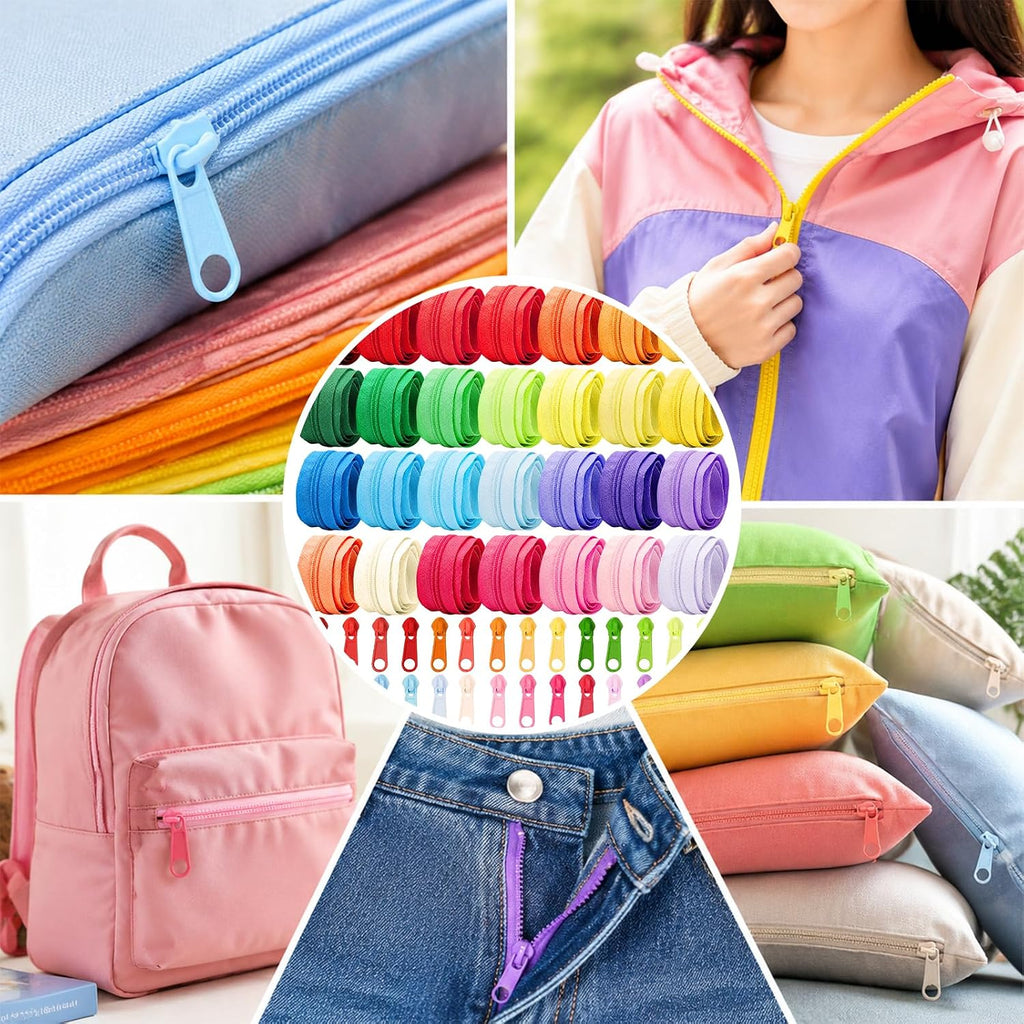 28 Rainbow Colors Zippers for Sewing #5 Nylon Coil Sewing Supplies