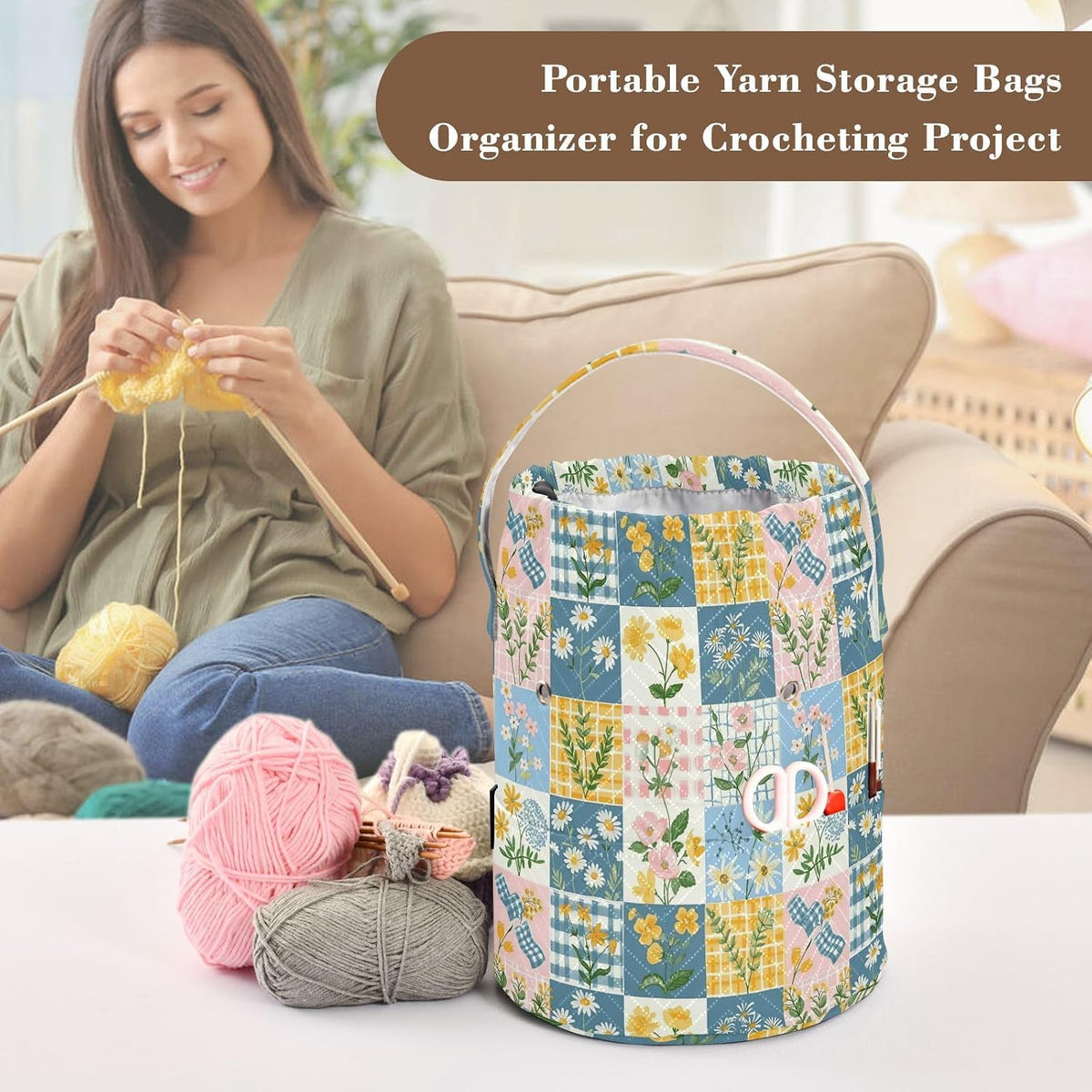 Crochet Bag Organizer Yarn Storage Knitting Bags and Totes