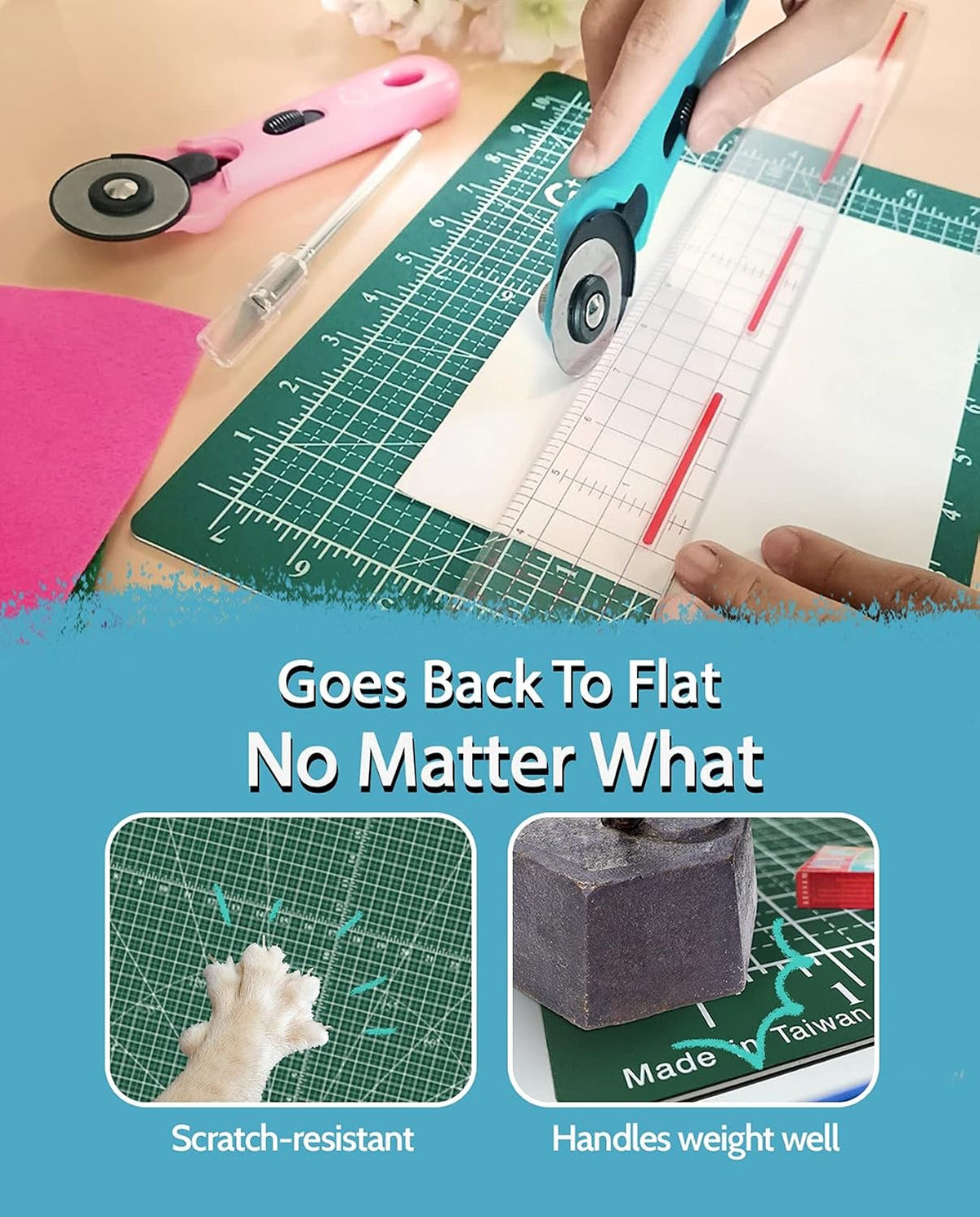 G+ Self healing Crafting Mat 12" x 18", Double-Sided Cutting Board