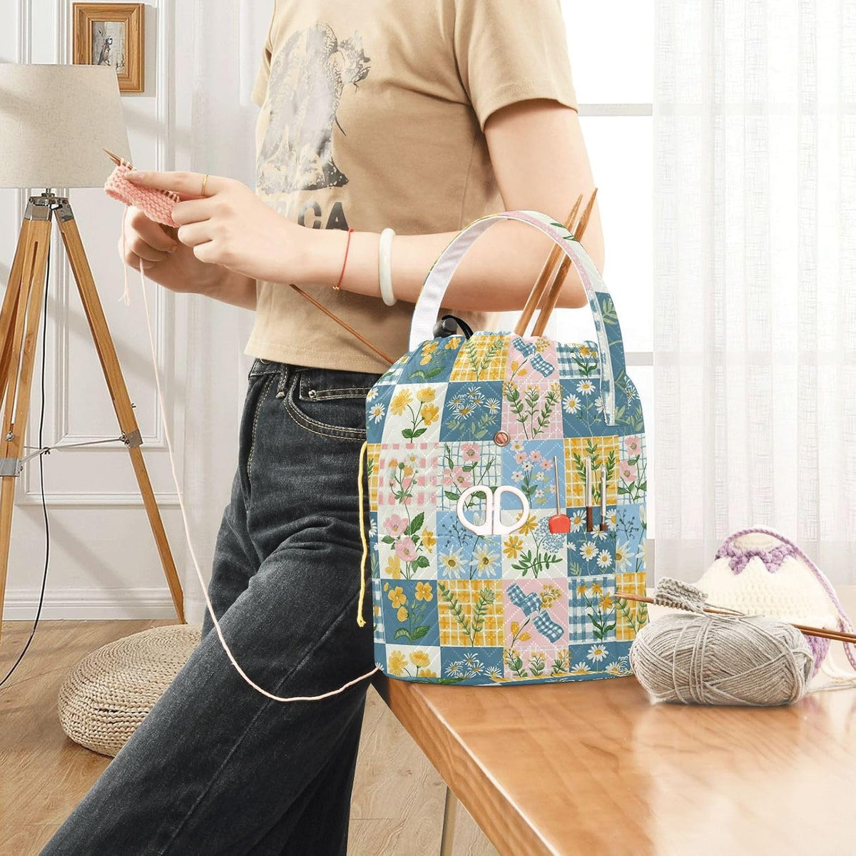 Crochet Bag Organizer Yarn Storage Knitting Bags and Totes