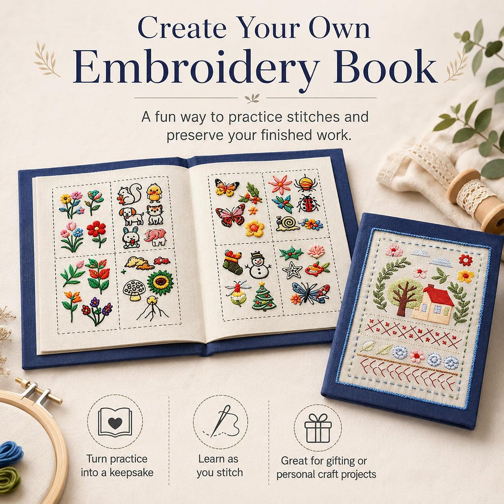 Zhenqing Embroidery Stitch Kit for Beginners, Stitch Practice Sampler