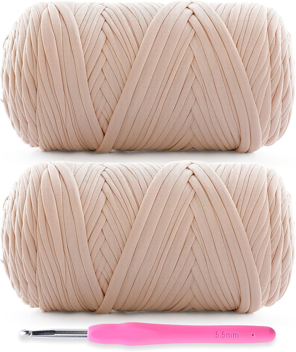 2 Pack Soft T-Shirt Yarn for Crochet, T Shirt Yarns for Crocheting