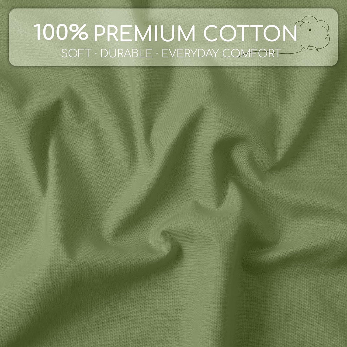 100% Natural Cotton Fabric by The Yard, 59 Inch Wide Medium Weight