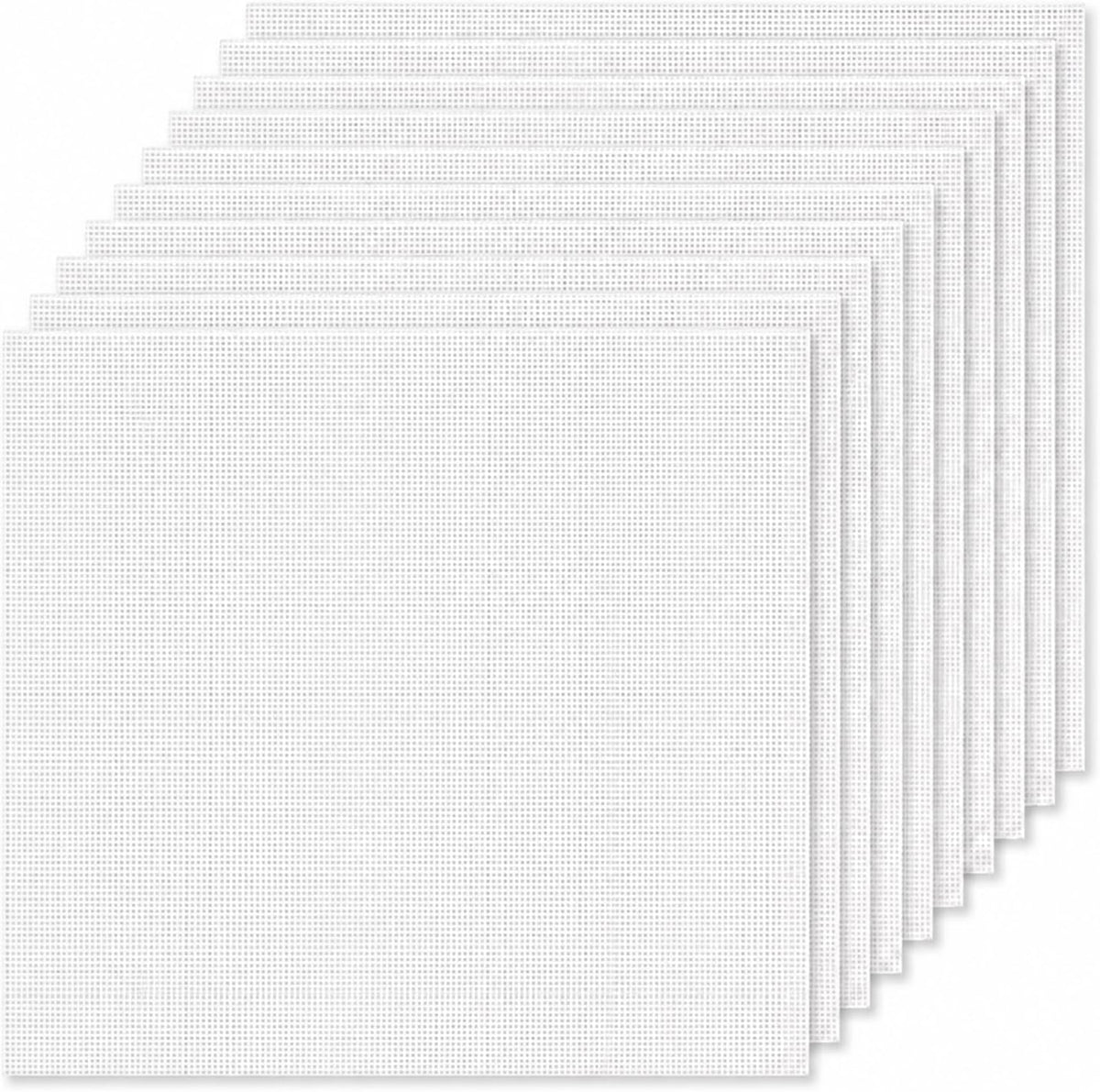 Zplontya 10 Pack Blank Needlepoint Canvas 10" x 10" Cotton Canvas 18