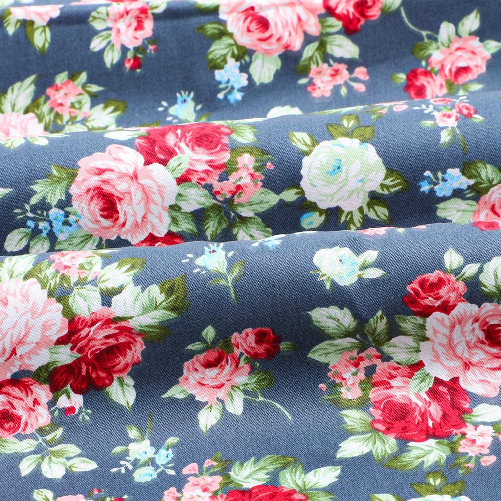 3 Pcs Floral Cotton Fabric by the Yard 63 X 36 in, 3 Yards