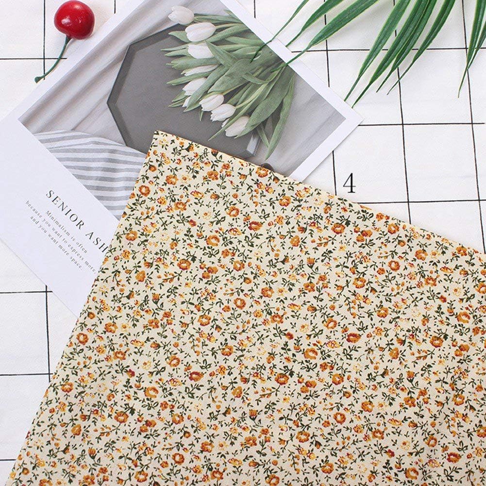Yellow Theme Pre Cut Cotton Fabric Squares 25x25cm 7Pcs Quarters