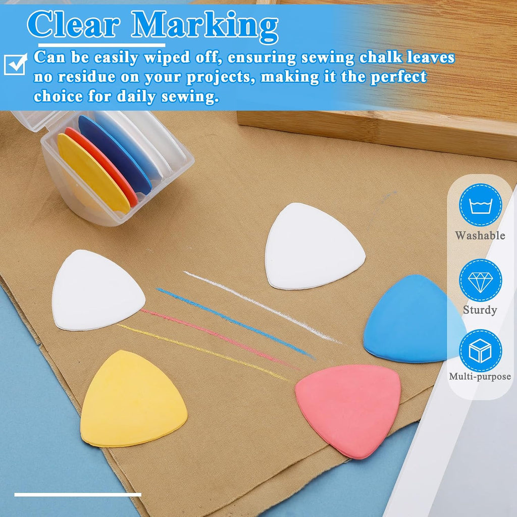 IMZAY 10 Pcs Triangle Tailors Chalk Set, Fabric Marking Chalk for