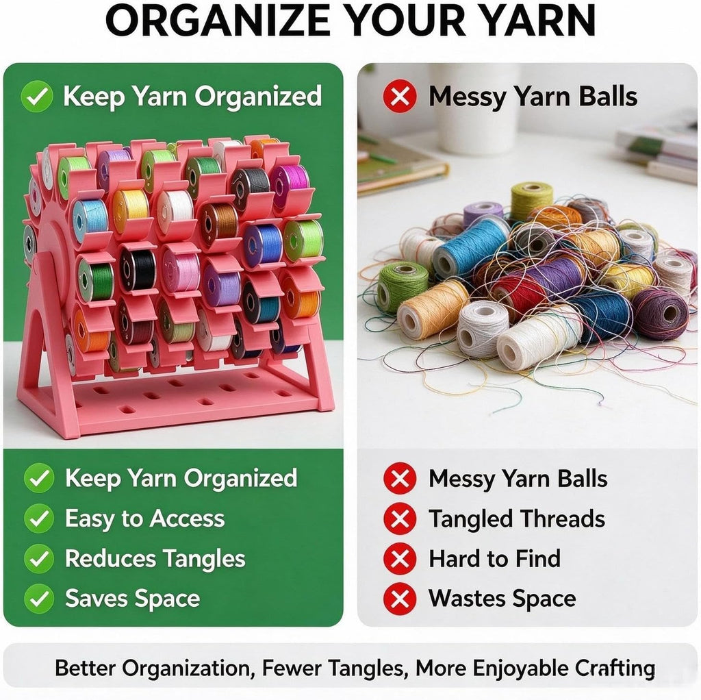 "JQZXHQ Rotating Bobbin Thread Organizer, 60‐Slot Craft & Sewing