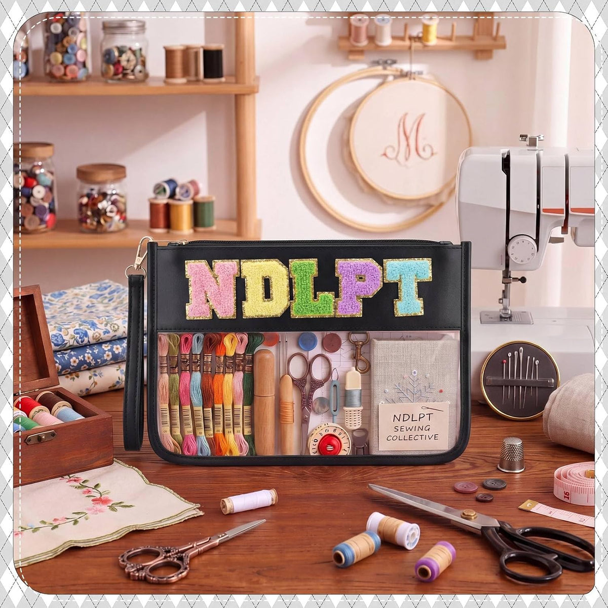 Klyyo Clyro Needlepoint Project Bag Clear Embroidery Sewing Bag Sewing